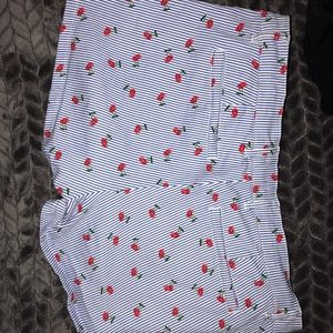 Cherry and striped short shorts